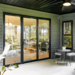 3-Lite Black Sliding Patio Door