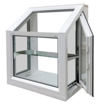 Okna garden window with glass shelving