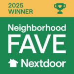 Window Universe Cleveland recognized as a 2025 Nextdoor Neighborhood Fave, featuring the company logo, trophy icon, and official Neighborhood Fave winner banner used to highlight trusted home improvement businesses in Northeast Ohio.